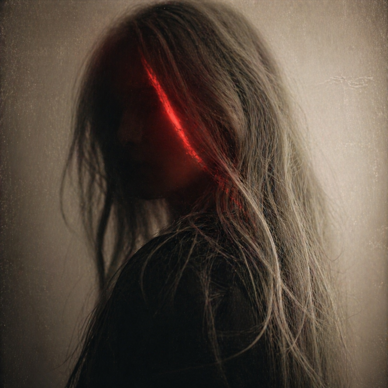 Portrait A — crimson rupture